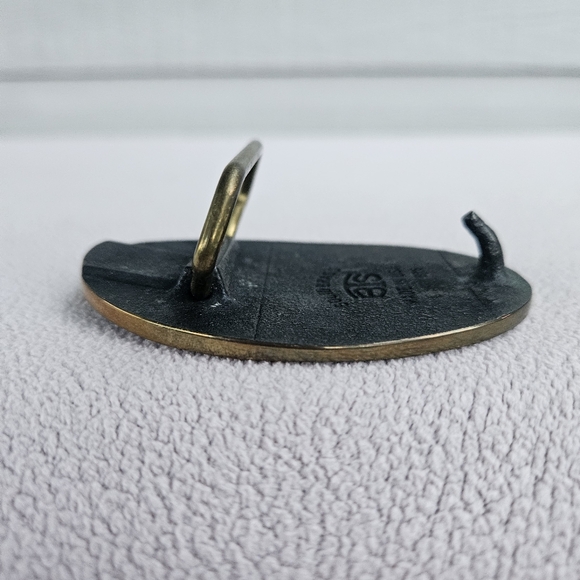 BTS Solid Brass Belt Buckle Archery Deer Hunting Hunter Woods Gold USA Made - Picture 5 of 10